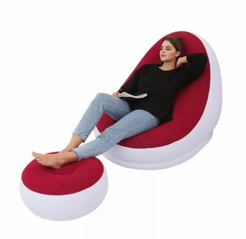 Image of SILLON PUFF INFLABLE CON COJÍN POSA PIES + INFLADOR